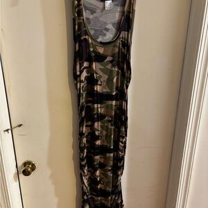 VENUS Camouflage Print Maxi Dress